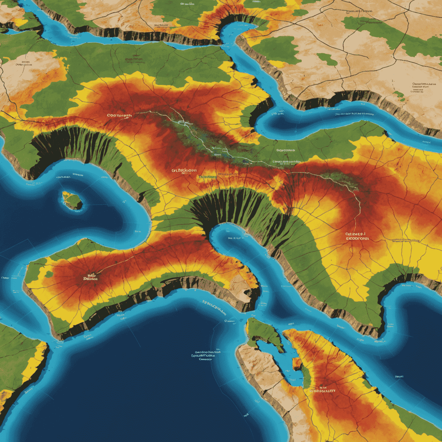 Geological map and seismic data visualization for oil and gas exploration