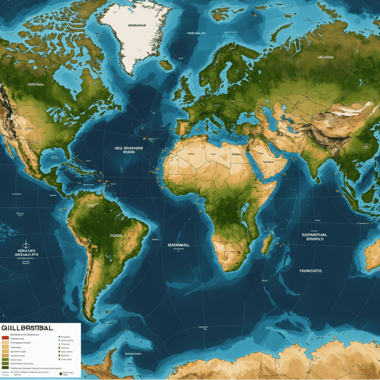 Global map showing oil and gas distribution networks