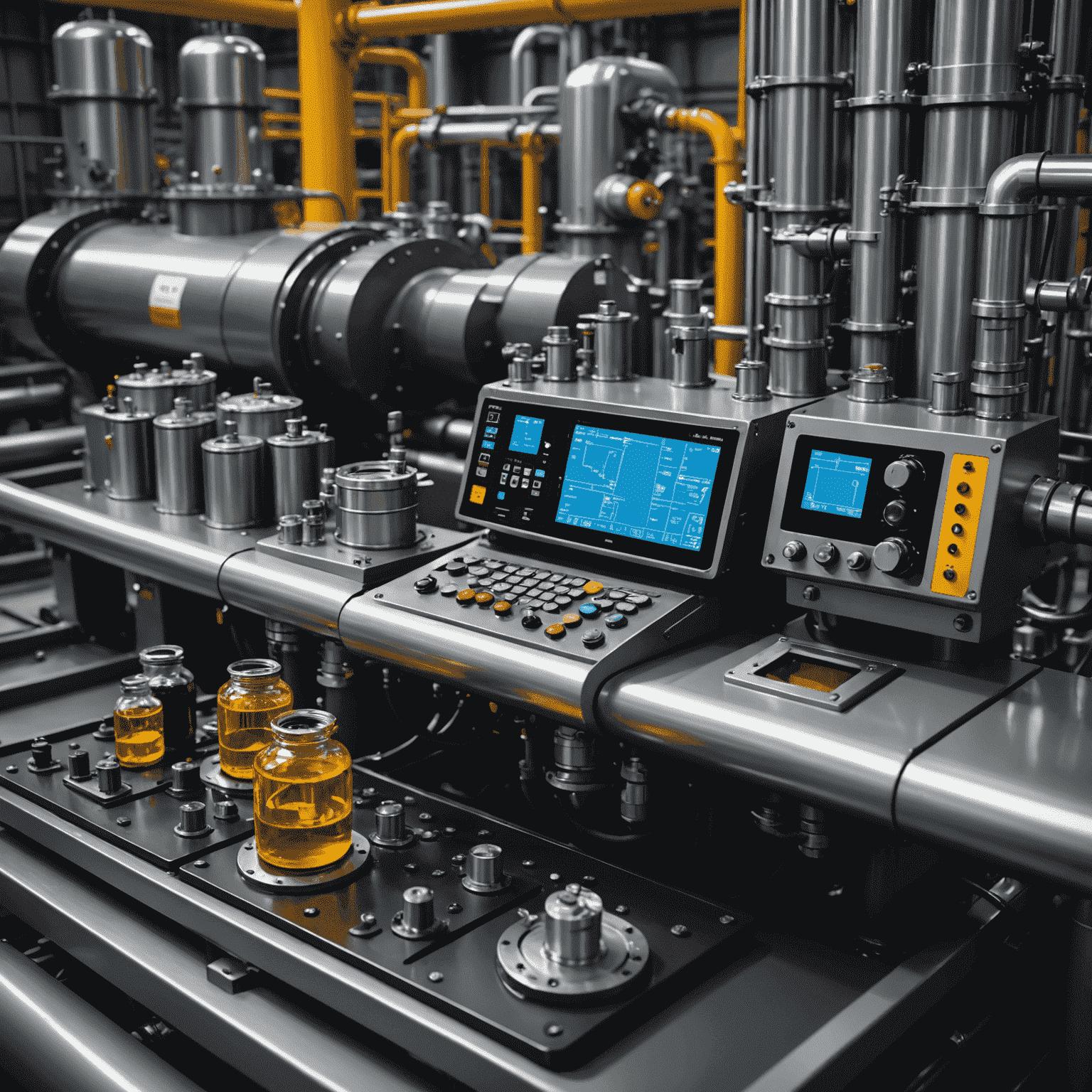 High-tech oil and gas equipment with digital interfaces